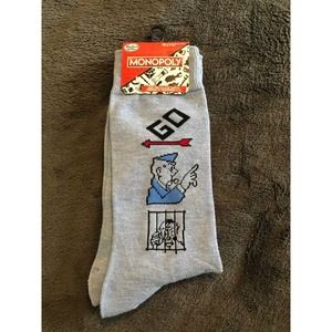 Monopoly Socks - 1 Pair Size 6-12 - Brand New! Hasbro